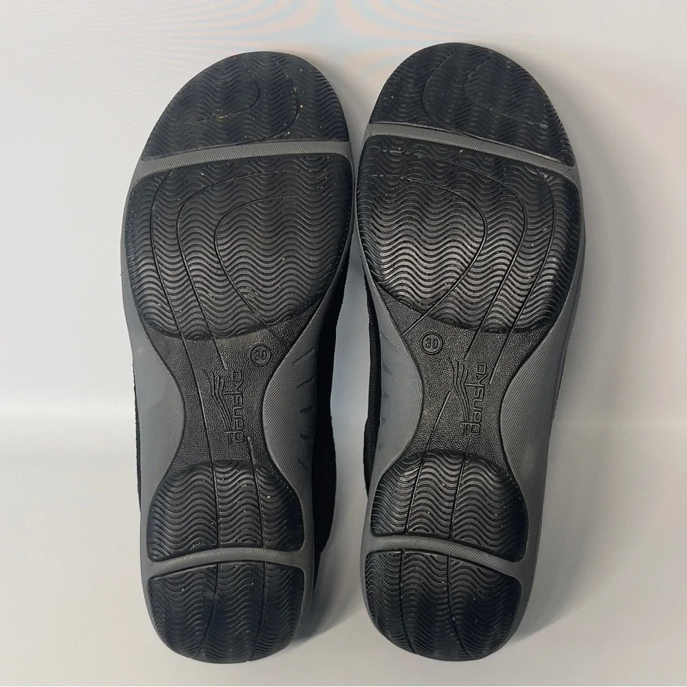 DANSKO W Black Casual Sneakers 39 US 8.5 EU HELEN Suede Bungee White Stripe